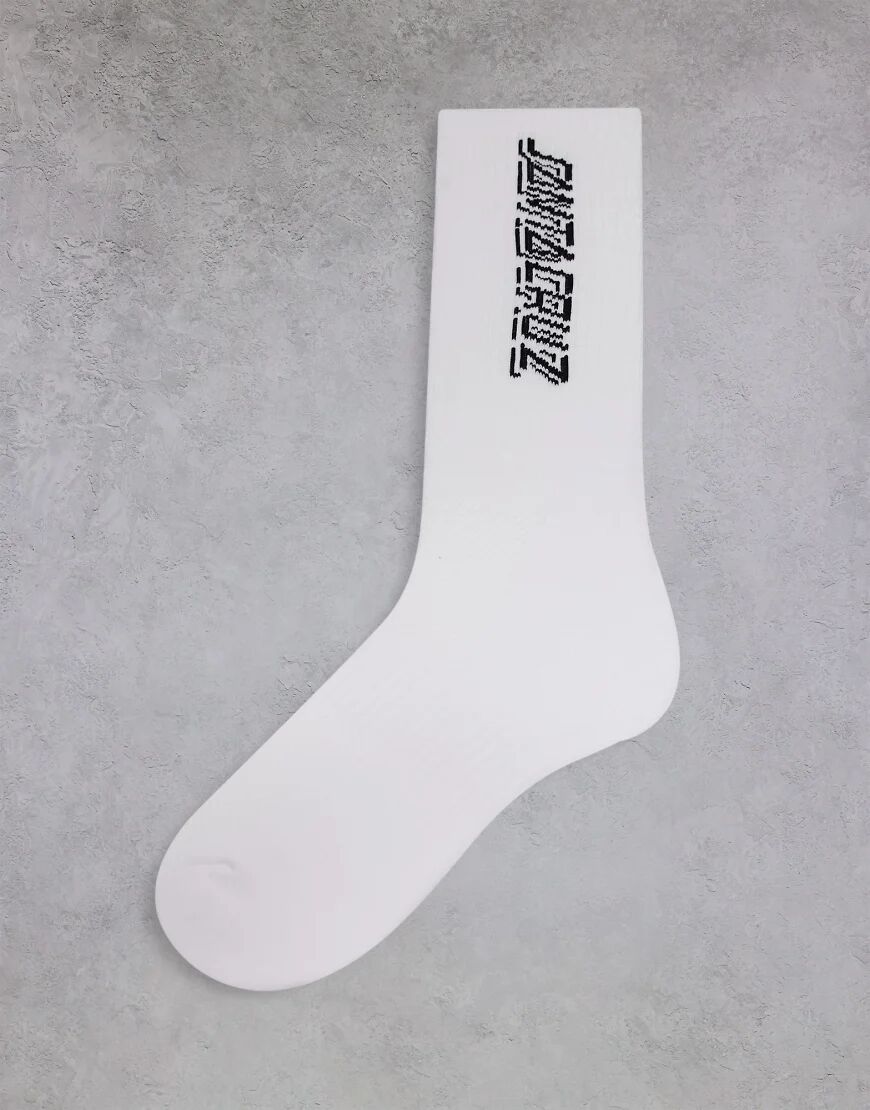 Santa Cruz contra strip socks in white  White