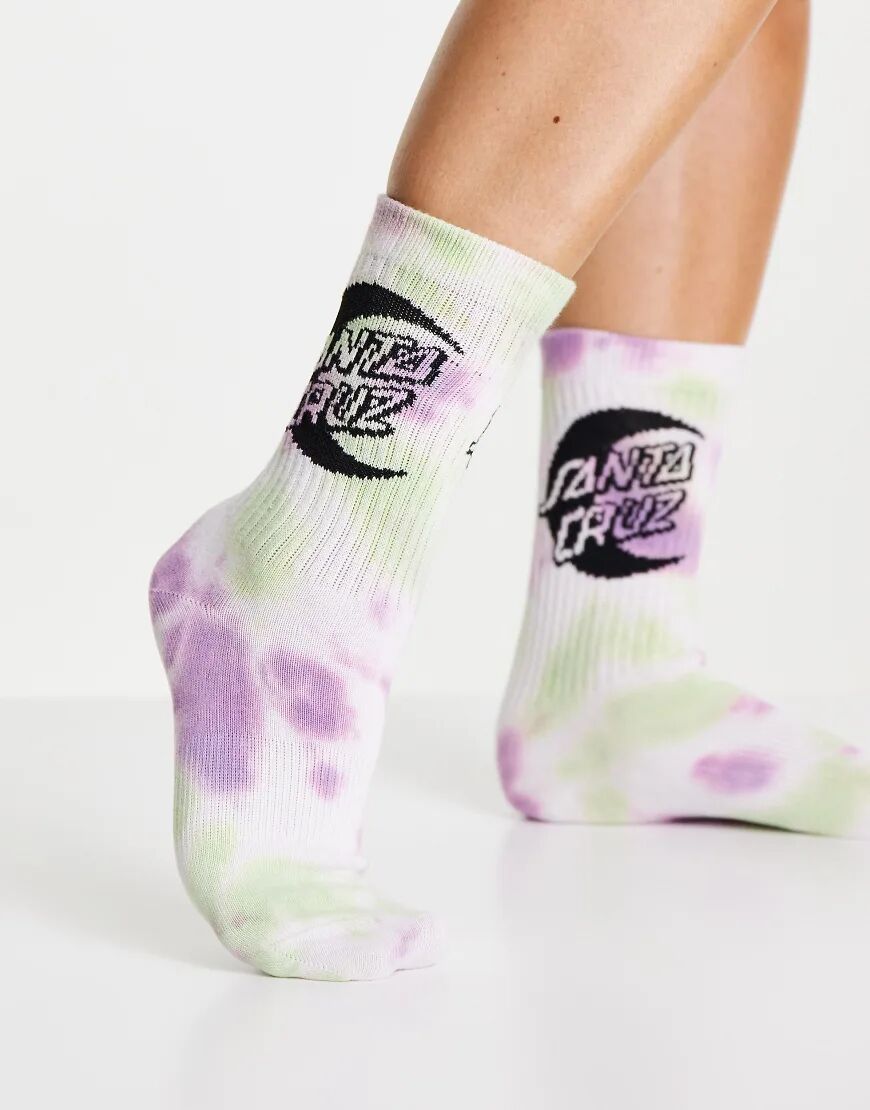 Santa Cruz tie-dye socks with logo-Blue  Blue