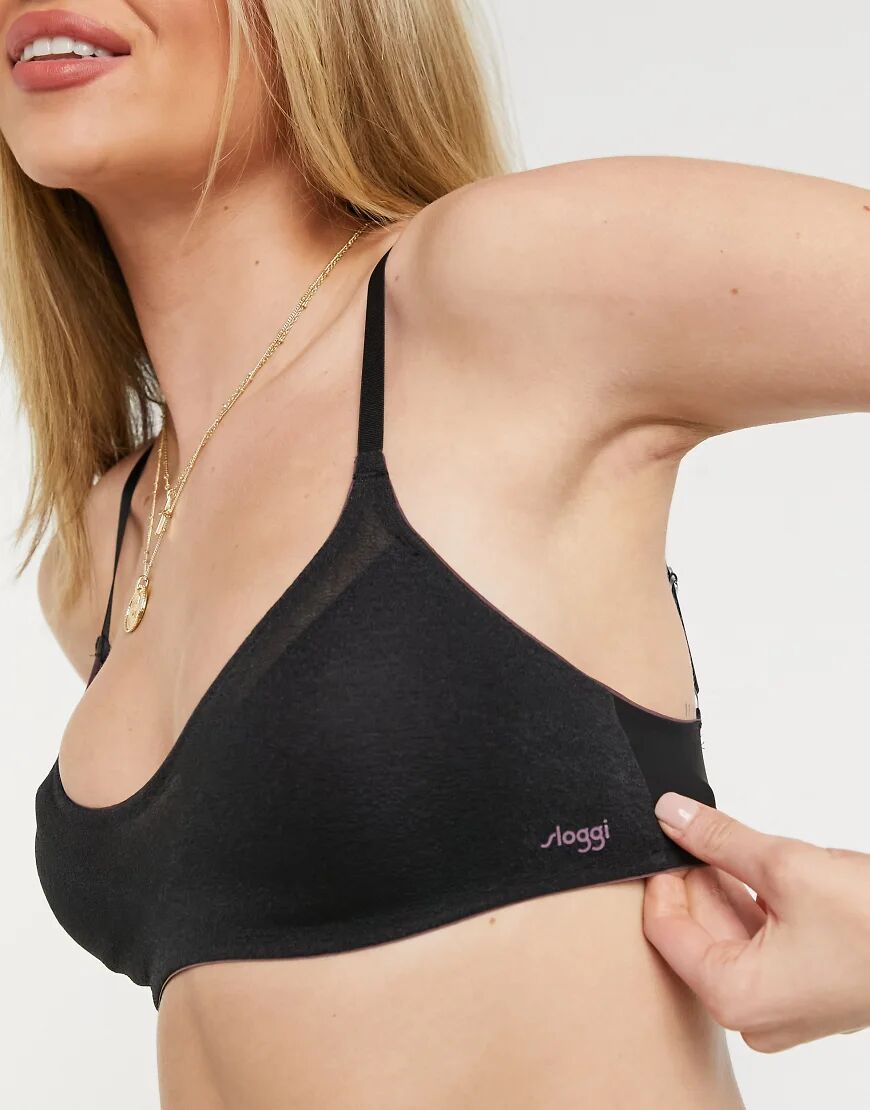 Sloggi Oxygene Infinte light spacer soft t-shirt bra in black  Black