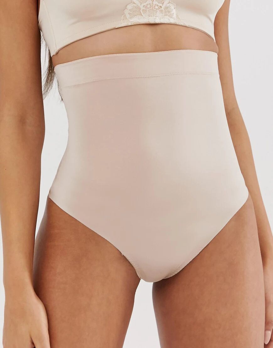 Spanx Suit Your Fancy high waist shaping thong in champagne beige-Neutral  Neutral