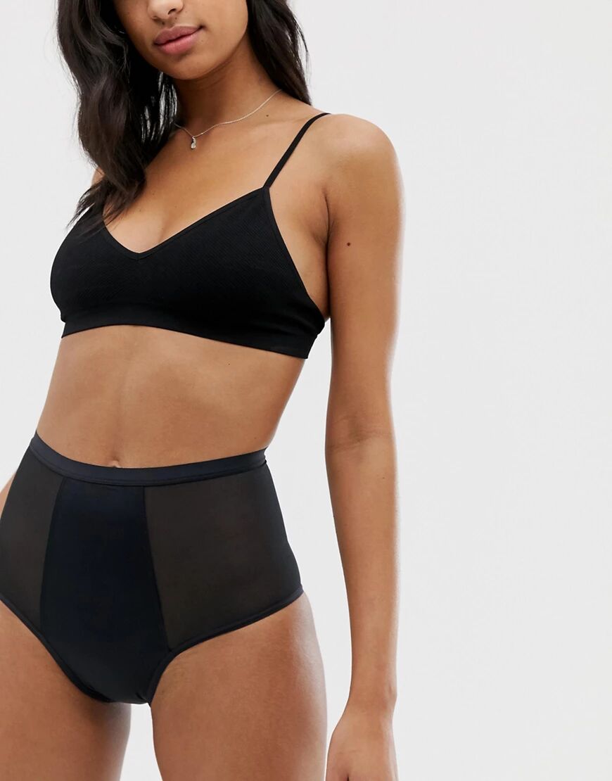 Thinx period proof hi-waist brief in black  Black