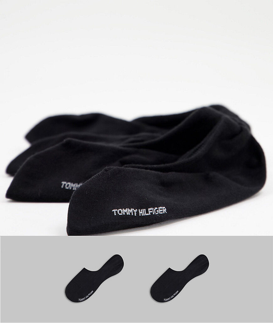 Tommy Hilfiger 2 pack high cut footie socks in black  Black