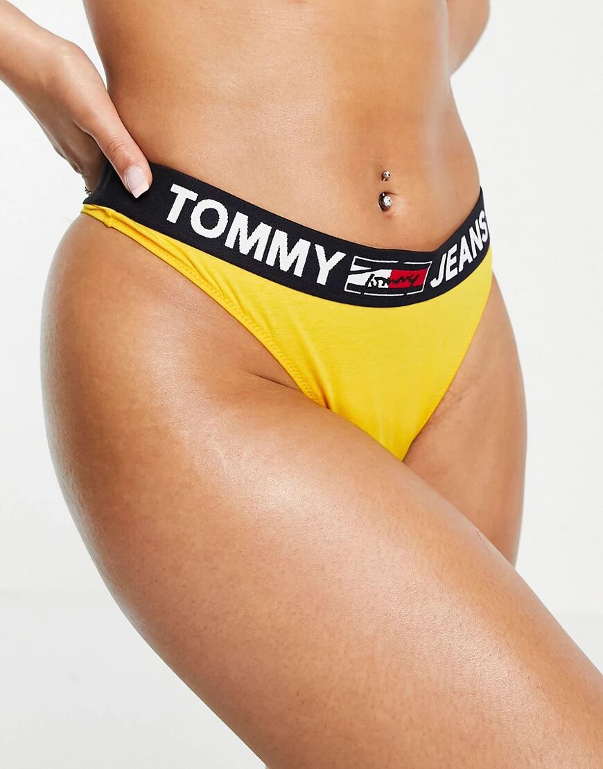 Tommy Hilfiger Tommy Jeans logo thong in yellow  Yellow