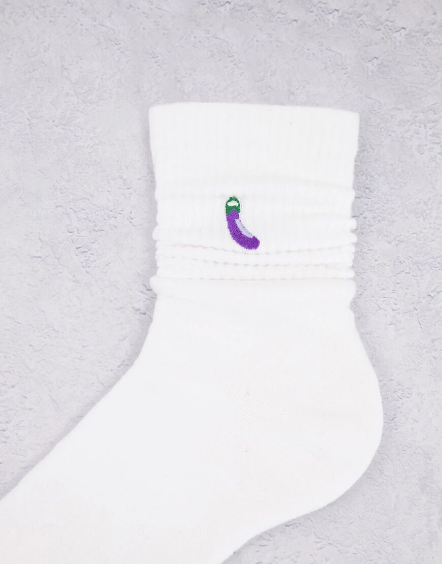 Topman aubergine embroidered socks in multi  Multi