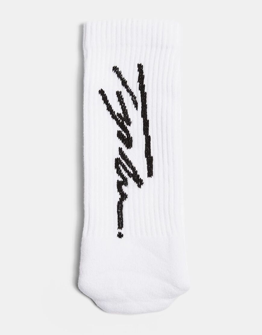 Topman Signature tube socks in white  White