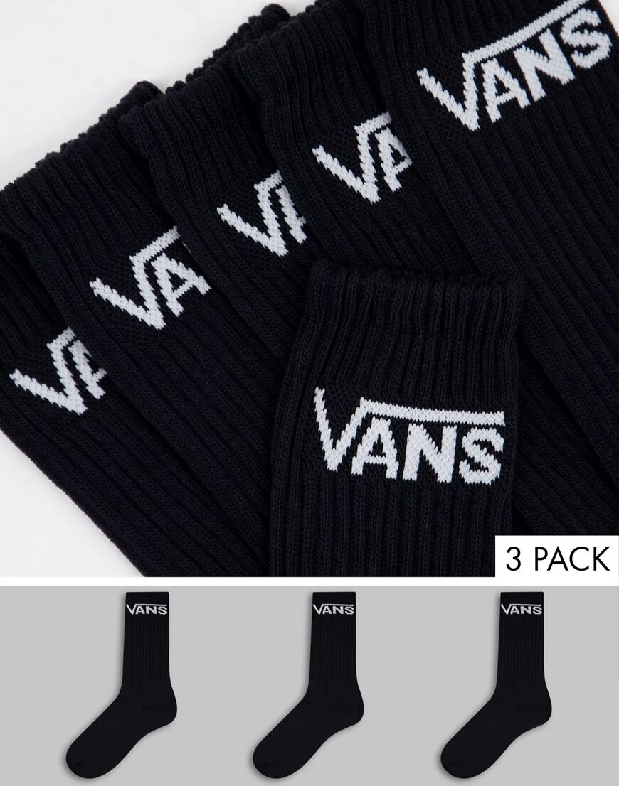 Vans Classic 3-pack socks in black  Black