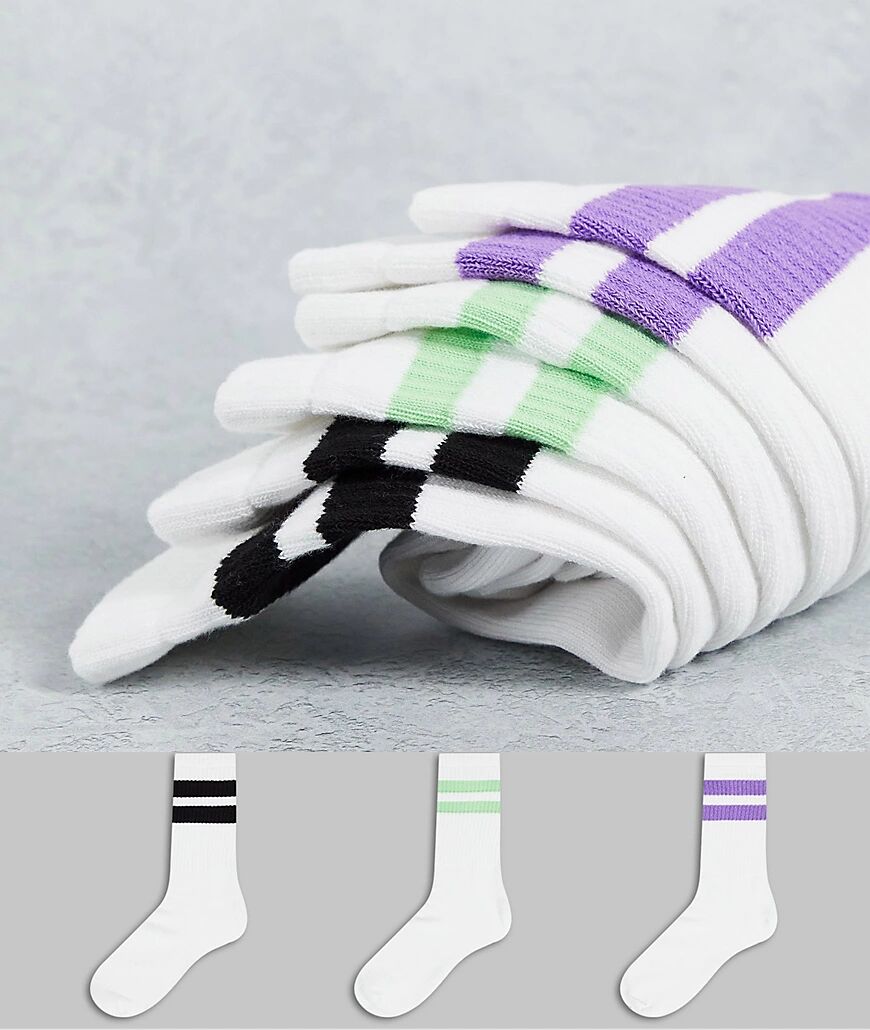Weekday eleven striped 3-pack socks in multi  Multi