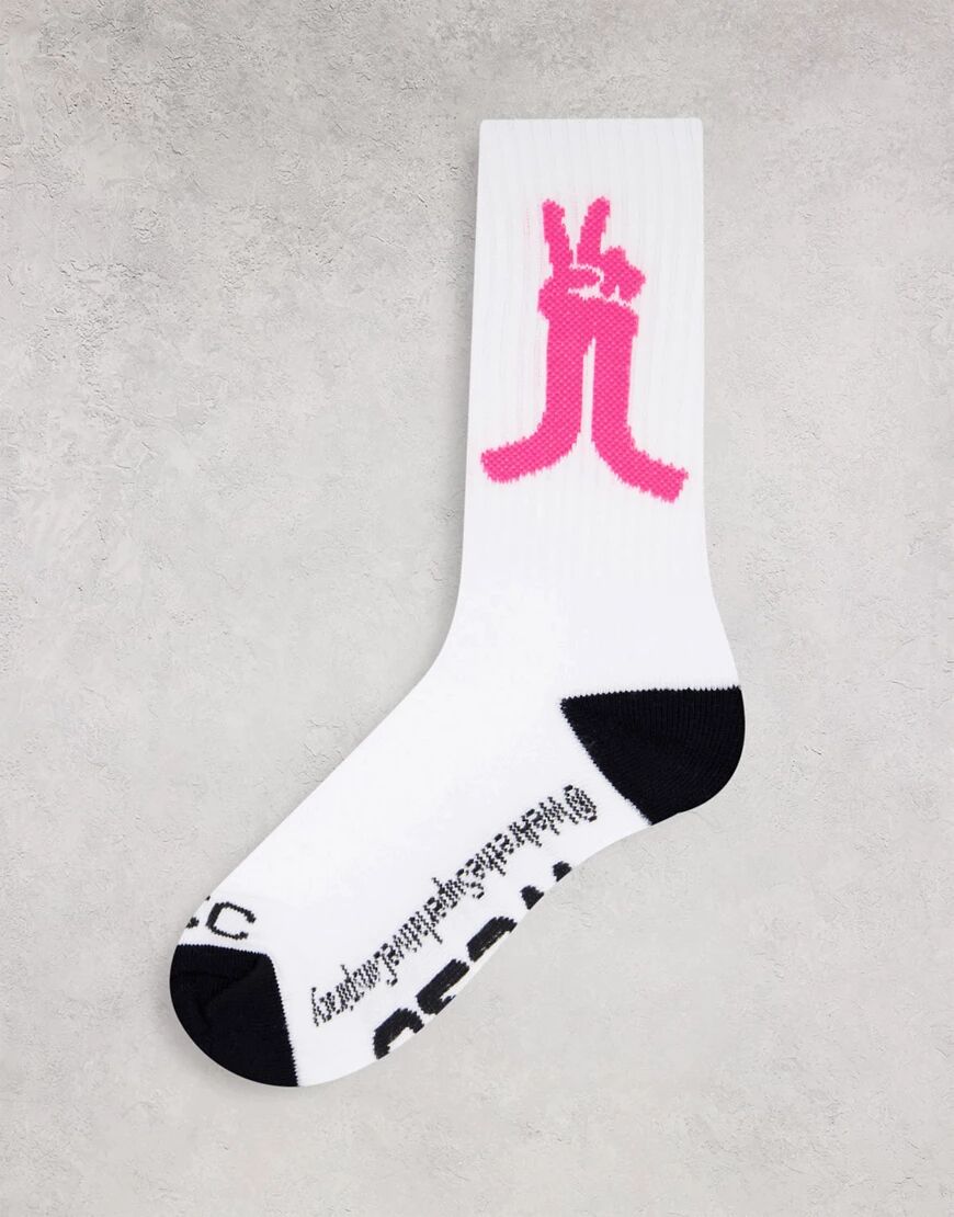 WESC varion peace icon socks-White  White