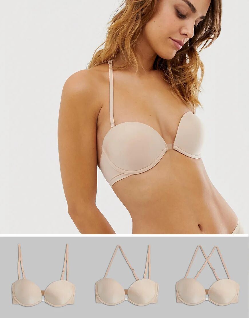 Wonderbra Ultimate Silhouette multiway strapless bra in beige-Neutral  Neutral