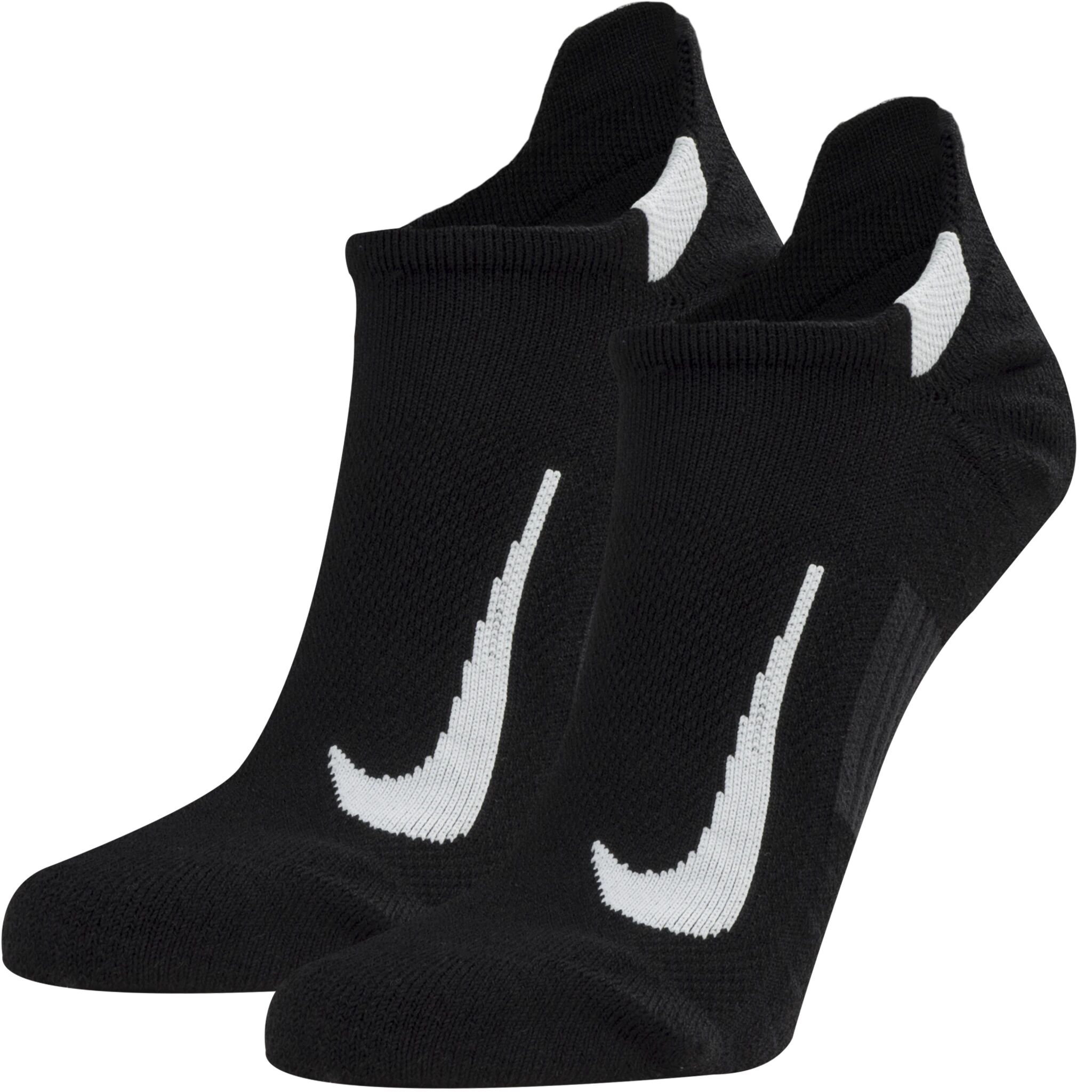 Nike Multiplier No-Show Sock 2P, sokker unisex M BLACK/WHITE