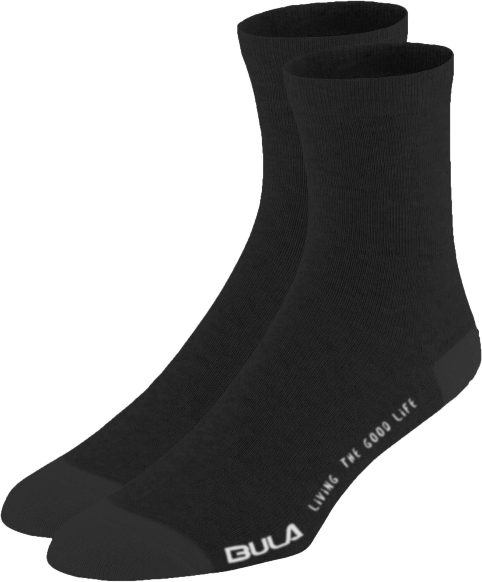 Bula 2 PK Cotton Sock, sokker unisex L BLACK