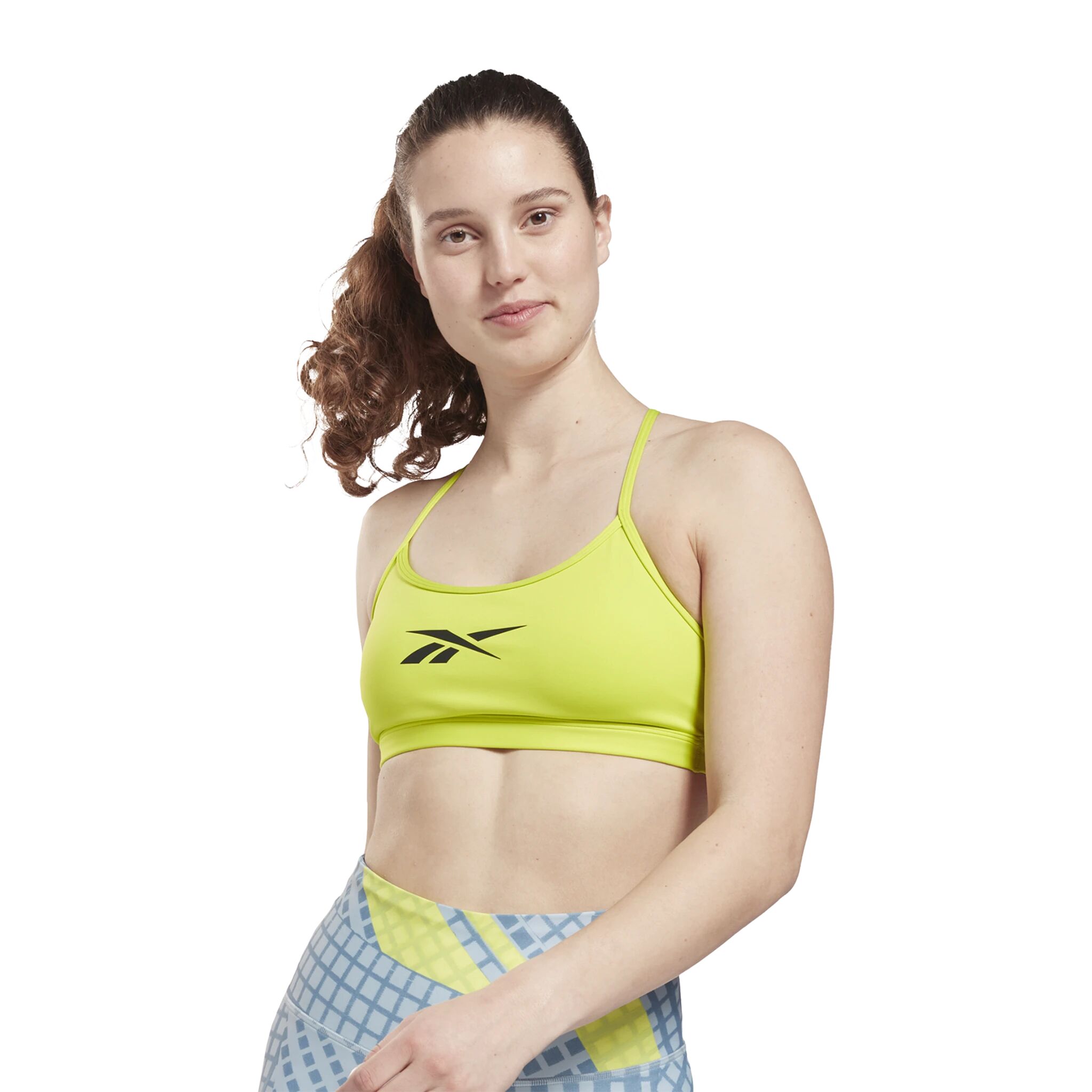 Reebok Lux Skinny Strap Bra, sports-bh M Acid Yellow