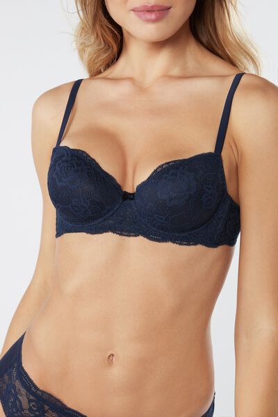 Intimissimi Koronkowy Biustonosz Balkonetka Sofia Kobieta Niebieski Size 5B