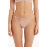 Tezenis Cueca com Tira Lateral Tanga Golden Princess Lace Mulher Rosa Claro Tamaño L