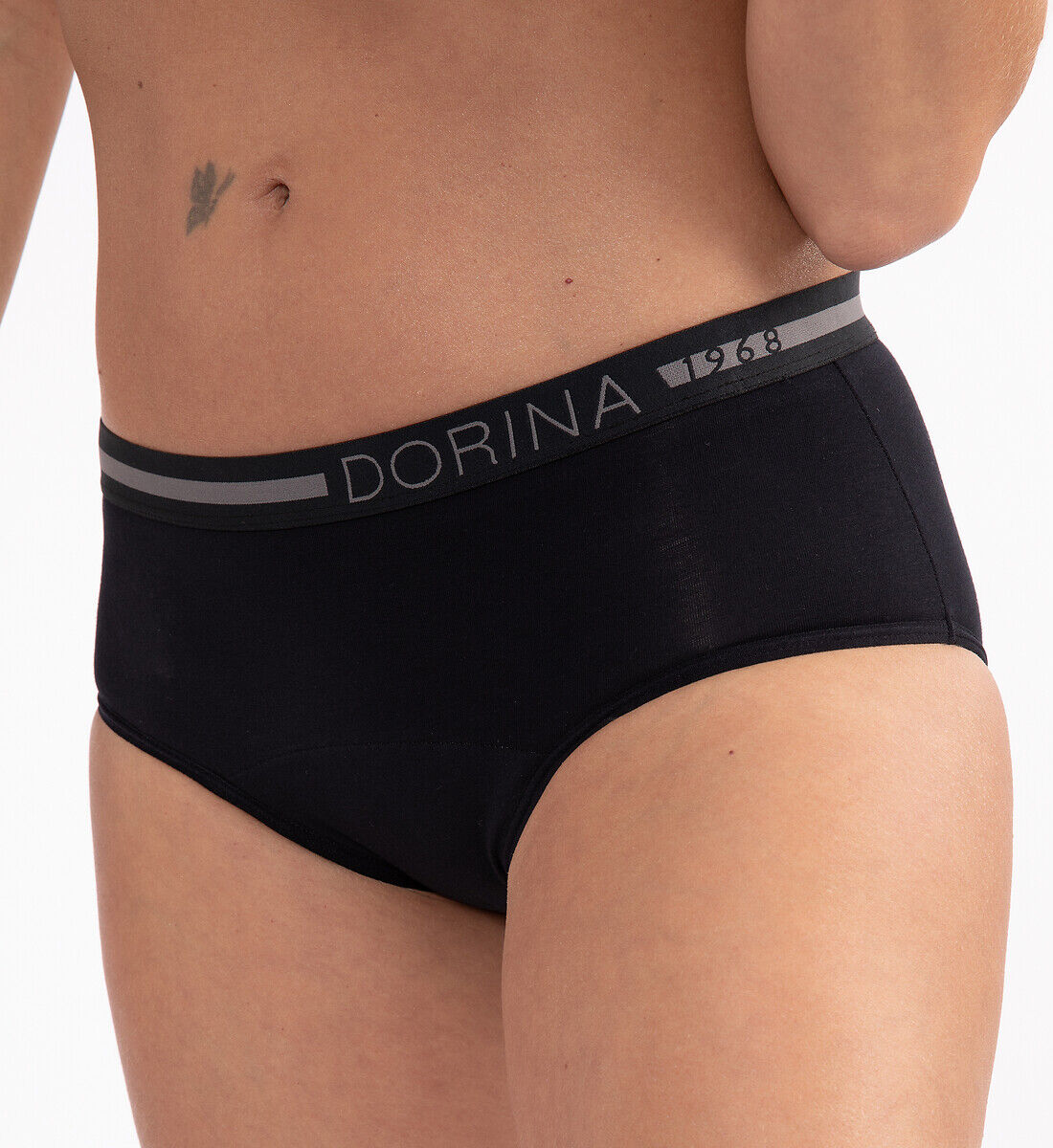 Dorina 1 cuecas midi + 1 shorties menstruais, Eco Moon   preto + preto