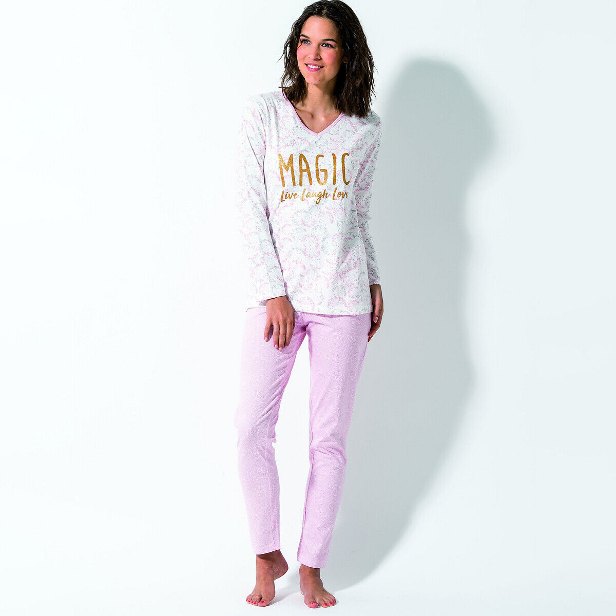 Melissa Brown Pijama de mangas compridas, Mag   cru/coral