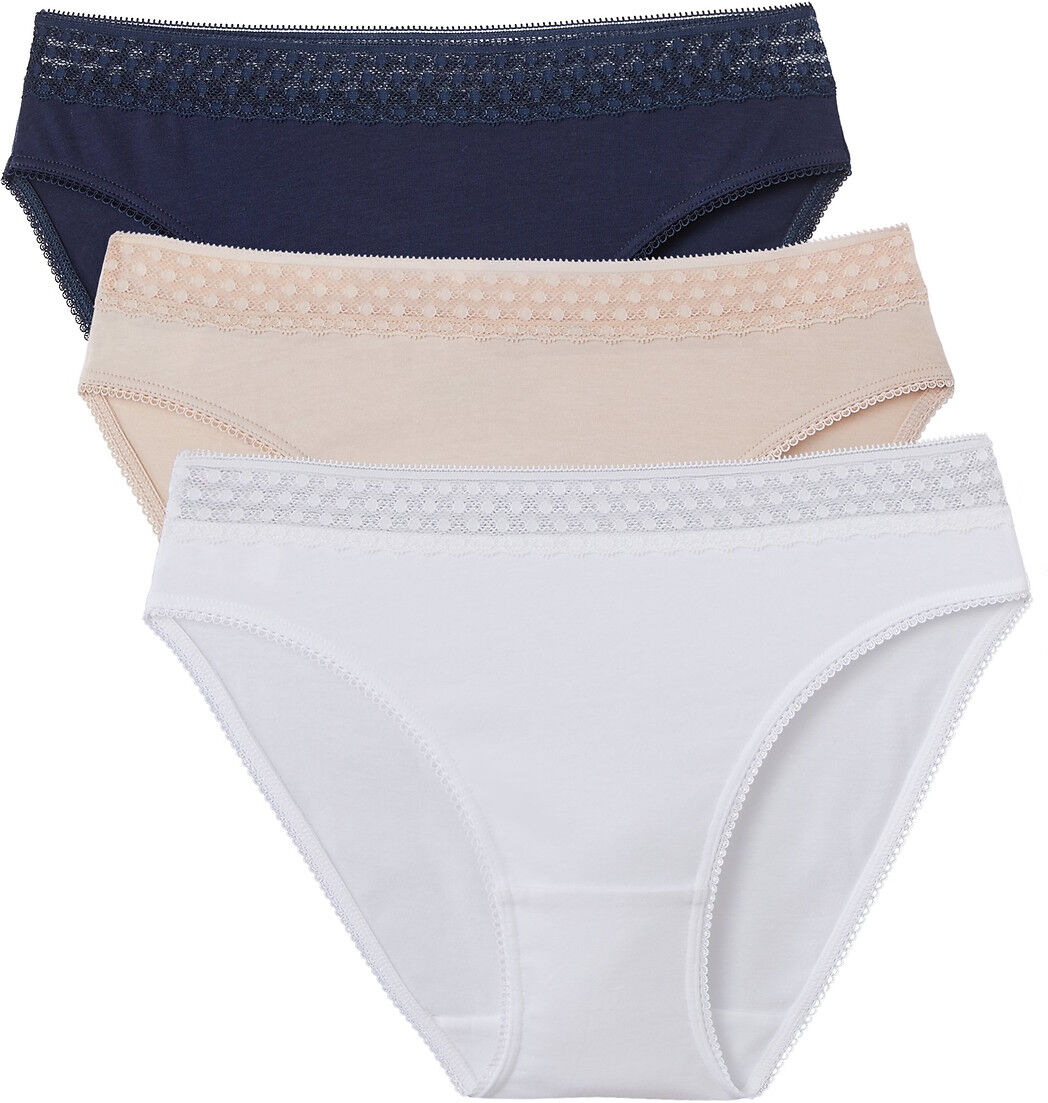 La Redoute Collections Lote de 3 cuecas   branco/azul/rosa