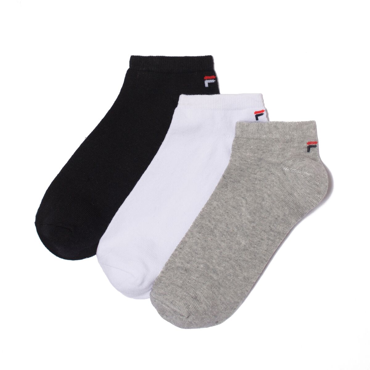 Fila Lote de 3 pares de soquetes invisíveis   Cinzento + Branco + Preto