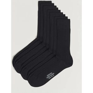 Amanda Christensen 9-Pack True Cotton Ribbed Socks Black