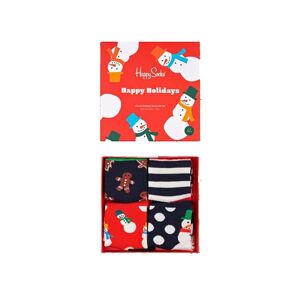 Happy Socks Kids Holiday Gift Set 4 Pack Strumpor, Blå/Navy, 12-24