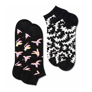 Happy Socks 2-Pack Banana Break Low Sock, Black/Mult, 36-40