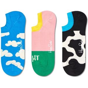 Happy Socks 3-Pack Summer Day No Show Sock, Light Blue, 41-46