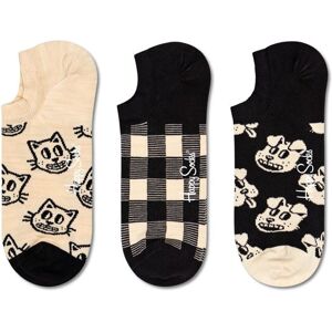 Happy Socks 3-Pack Pets No Show Sock, Black, 36-40