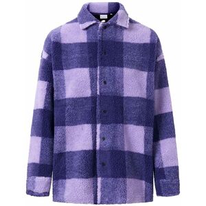 Knowledge Cotton Checked Teddy Overshirt Dam, L, Violet Tulip