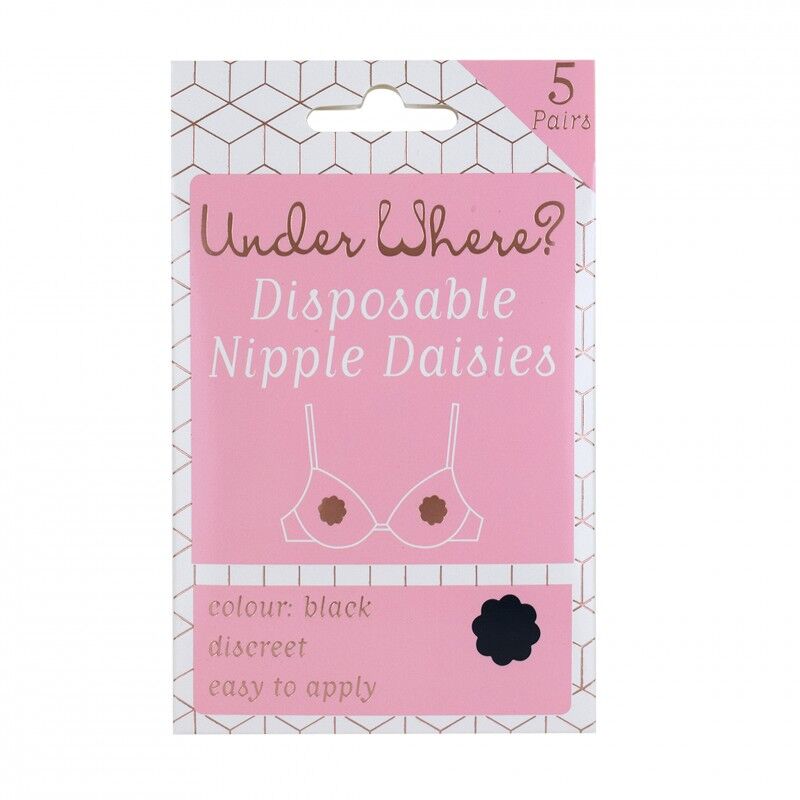 Under Where? Disposable Nipple Daisies Black 5 par Accessoarer