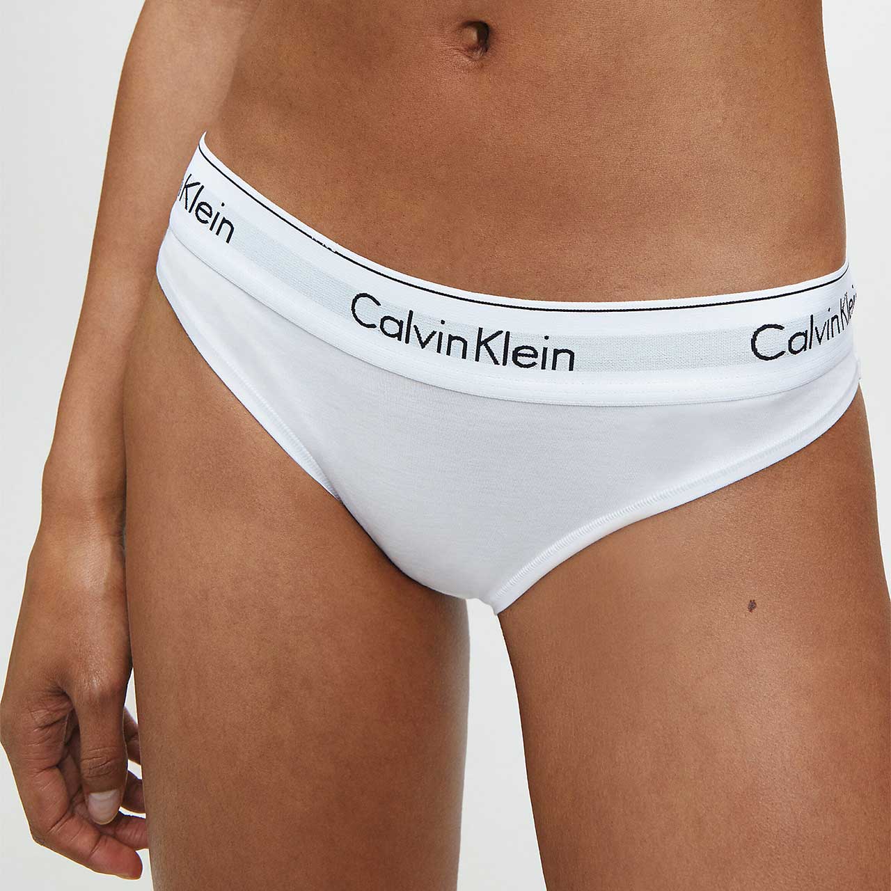 CALVIN KLEIN Biele nohavičky Bikini Brief Modern Cotton – S