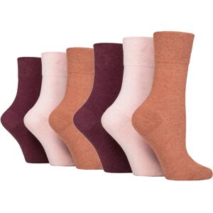 6 Pairs Ladies IOMI FootNurse Gentle Grip Diabetic Socks - Terracotta/Lavender/Burgundy female