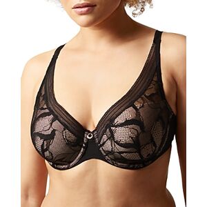 Chantelle True Lace Comfort Plunge Bra  - Black - Size: 32Dfemale