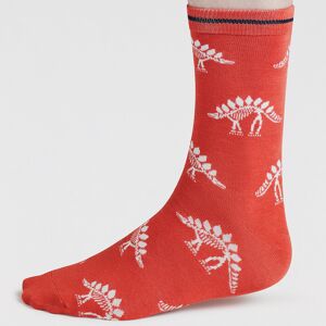 Thought Delta Dinosaur Bamboo Socks - Flame Orange - UK7-11