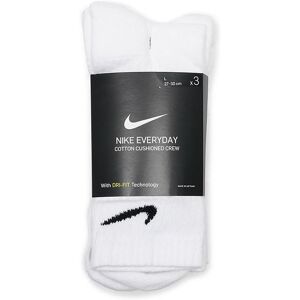 NIKE Unisex Socks SX7664-100 Daily Cush Round Neck Socks Soft, Comfortable And Non-Stinky 3 Pairs White