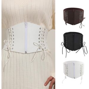 Start from here Gothic Solid Color Lift Up Female Waist Corset Wide Faux Leather Belt Women Slimming Waistband Elasticity Corsets