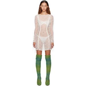 Isa Boulder SSENSE Exclusive White Minidress & Lingerie Set  - Transparent Lace - Size: Small - female