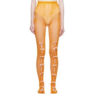 Nφdress SSENSE Exclusive Orange Bowknot Fishnet Tights  - Orange/Pink - Size: UNI - female