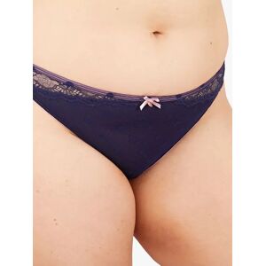 Oola Lingerie Spot Mesh and Lace Bikini Knickers, Navy/Pink - Navy/Pink - Female - Size: 18-20