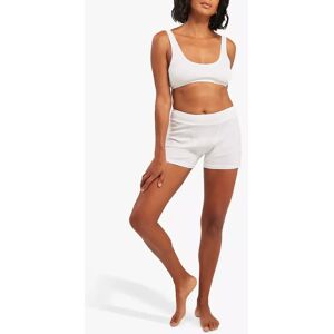 Nudea The Dipped Front Organic Cotton Blend Bralette - White - Female - Size: S