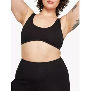 Nudea The Dipped Front Organic Cotton Blend Bralette - Black - Female - Size: XL