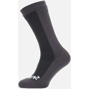 Men's Sealskinz Waterproof Cold Weather Mid Length Sock - Black/Multi - Size: 6 - 8 uk