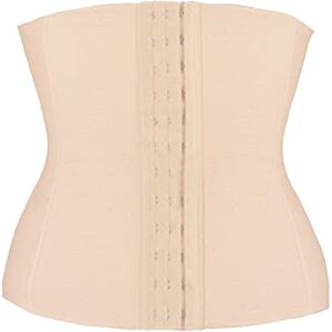 Belleniss Womens Elastic Waist Trainer Slimming Belt Tummy Trimmer Training Cincher Corset Comfy Girdle (Short style Beige, L)