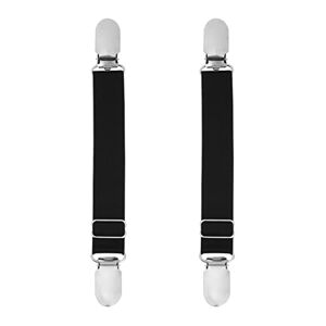Manyakai Garter Straps Sock Non-slip Clamps Y-Style Adjustable Elastic Stocking Clip Garter Suspender Belt Black G One Size