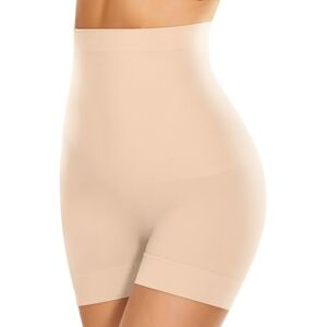 SIMIYA High Waisted Tummy Control Knickers, Shaperwear for Women Tummy Control, Seamless Body Shaper Control Underwear for Women, Beige L