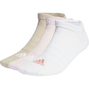 adidas Unisex Thin and Light Sportswear Low-Cut 3 Pairs No Show Socks, clear pink/white/wonder beige, XL