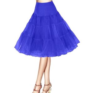 AromaHua Petticoat 50s Retro Underskirt for Women Vintage A-line Crinoline Half Slips hoopless tutu 1950s Swing Vintage petticoat tutu retro Vintage Underskirt Blue