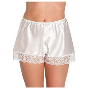 BBLingerie Ladies Bridal English Made Ladies Satin French Knicker Briefs Plus Size 10 12 14 16 18 20 22 24 26 28 UK (Ivory, 26/28)