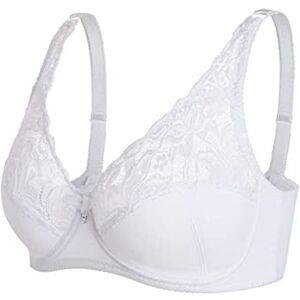 Women Comfort Lace Convertible Wireless Bralette Lace Bralettes for Women with Straps and Removable Pads Bras for Women Packs (White, 95D)