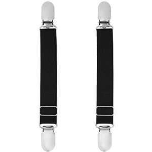 TiaoBug Unisex Elastic Adjustable Garter Belts Shirt Stays Holder Socks Fastener Suspender With Duck Mouth Clip I Style 2PCS