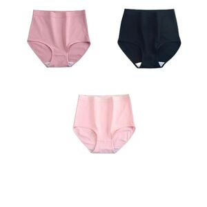 ZHUOYA Women's knickers 3pcs Set Women Plus Size Panties Cotton Underwear Lingerie 6 Female High Waist Seamless Briefs-p Black Lightskin-l 53-60kg-set